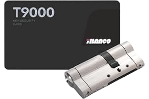 HEXIHER Cerradura de cilindro con 5 llaves 30/70, Euro Cobre Cerradura de cilindro de embutir de doble apertura con barra de acero antirrotura y tuerca antirrobo para puerta exterior antirrobo et interior