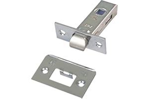 Amig - Picaporte Puerta Interior - Medida 45 mm - Para Puertas de Madera - Frente y Soporte en Canto Cuadrado - Para Manillas con Cuadradillo de 8 mm - Acero Plateado