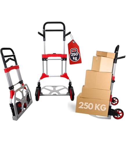 RuXXac Jumbo 2239-61V3 Opvouwbare steekwagen, draagvermogen 250 kg, voor zware lasten, inklapbaar, ruimtebesparend op te bergen, perfect voor industrieel gebruik, handgrepen met handbescherming