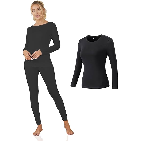 Ensemble Sous-Vêtements Thermiques Femme Léger Doublé Polaire - Haut Manches Longues Et Legging Chaud Respirant