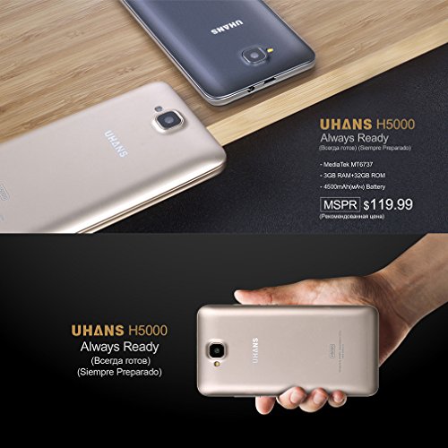 UHANS Smartphone móvil libre Android 6.0 (4G, 5.0
