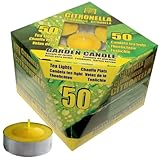 Vela aromática citronela antimosquitos, 50 unidades, Tea Light, para jardín y exteriores