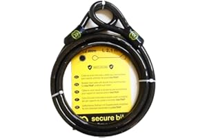 Antifurto Bicicletta: cavo 2,1 m x 12 mm in acciaio a doppio nastro di alta sicurezza per supporto e lucchetto di sicurezza biketrap …