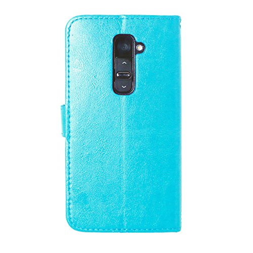 Nancen LG G2 / D802 (5,2 Zoll) Lederhülle Neu Style Acht Farbe Weich PU Flip Case Ledertasche / Schutz Etui, Einfach Vintage Kollektion Karten Slot Foto Wallet Hülle Handy Tasche Zubehör - 4