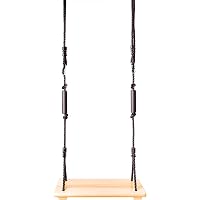Holz-Schaukelsitz Für Garten & Innen – Bis 250 Kg, Verstellbares Hanfseil, 58x25 Cm Sitz