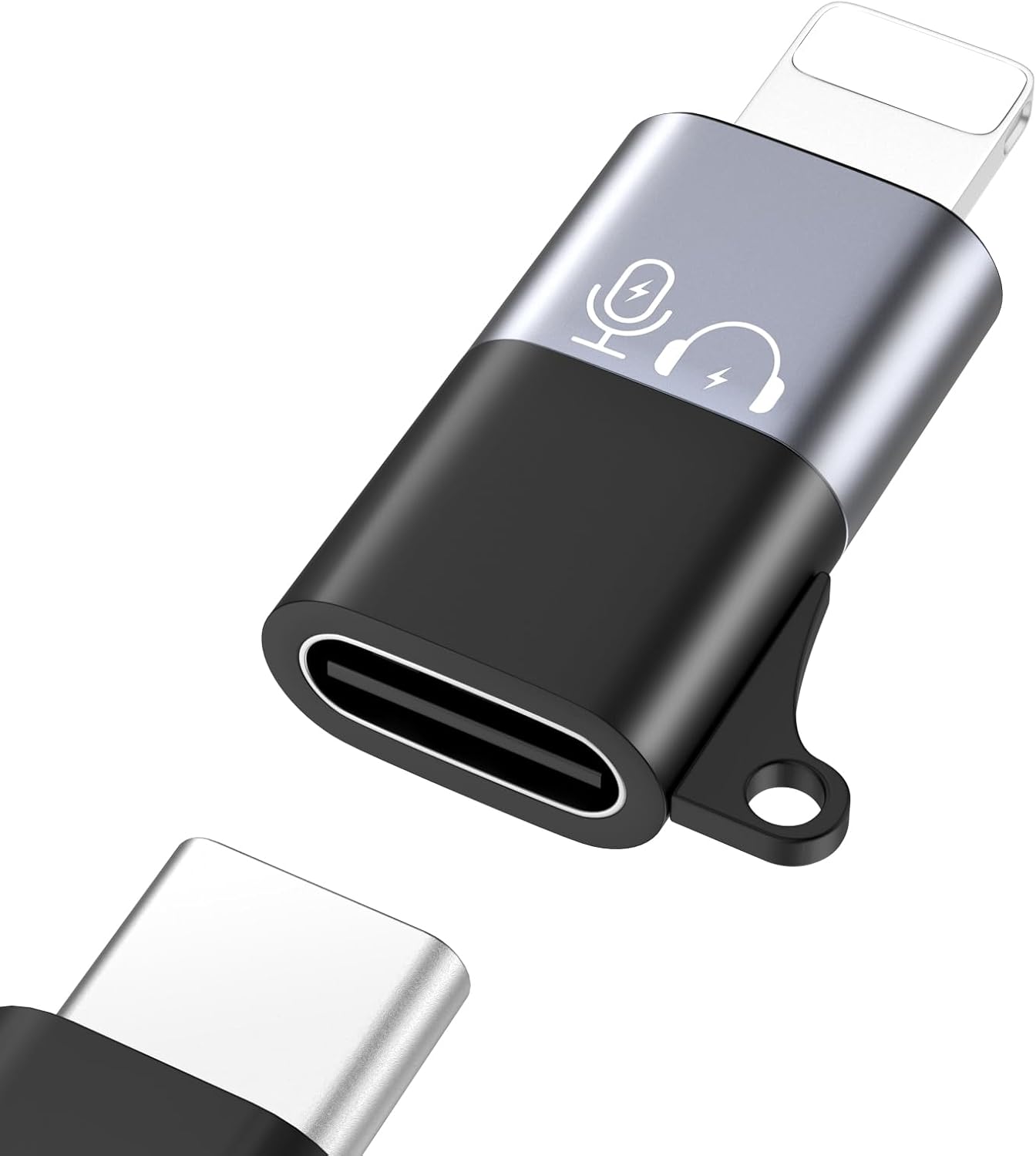 MoKo Adaptador para dji Mic Mini de USB C a Lighting, Adaptador Audio Lightning a Tipo C para iPhone 14/13/12/11/Receptor de Micrófono Inalámbrico, Soporta Carga - 1 Pieza