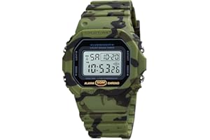 ROSEBEAR Reloj digital de cuarzo para hombre, resistente a los golpes, unisex, sumergible hasta 50 m, deportivo, para exterior, visión nocturna, reloj electrónico con correa de poliuretano