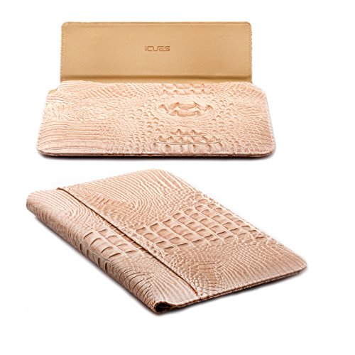Apple iPad Air 2 Case | Samsung Galaxy Tab S3 und S2 9.7 Tasche | passend für 8.0 bis 10.1 Zoll Tablets | Croc Optik champagner | iCues Piquante Etui | weitere Leder-Imitat – und Farbvarianten verfügbar | universelle Schutz-Hülle mit Geschenk-Box - 2