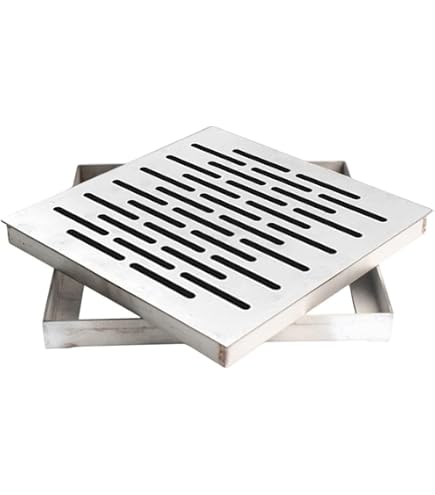Grille De Drainage Acier Inoxydable 304 Avec Cadre - Carrée - Pour Jardin, Garage, Allée