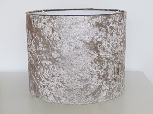 Handmade Champagne Crushed Velvet Fabric Drum Lampshade Lightshade