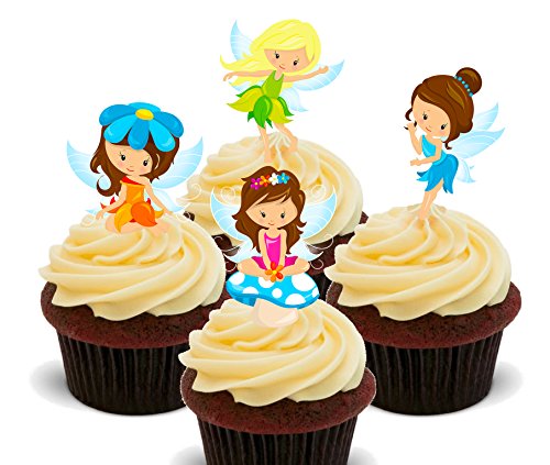 Mágico Hadas comestible cupcake toppers – Pie oblea decoraciones para tartas, Pack de 24