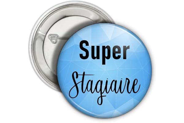 Badge/Magnet/Porte-clé personnalisé "Super stagiaire" – Cadeau original stagiaire – 3,7 cm – Finition brillante – Impression haute qualité (Super stagiaire)