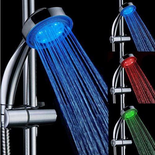 LED Duschkopf mit Farbwechsel,Restbuy Handbrause Mehrfarbig Duschbrause Bunt Leuchtung Automatic Wellnessbrause für Badezimmer