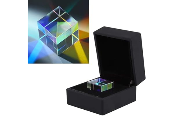 Prisme de verre optique K9, prisme de verre optique de cube 23 * 23 * 23mm, prisme de cube en verre teinté de cube, prisme de verre teinté de prisme de cube de combinaison de lumière brillante à six