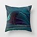 Produktbild LULABE Electric Abstract Mixed Media high Contrast Dark Blue Green Purple White digital Throw Pillow Cushion Cover for Couch Sofa Or Bed Set Cozy Home Decor Size:16 X 16 Inches/40cm x 40cm