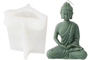 JS MOLD Moule en silicone 3D Bouddha Moule à savon DIY 3D Bouddha Figurines Bougies Moule pour plâtre, savon, cire de soja (02#)