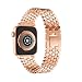Produktbild Armband für Apple Watch Series 4 40mm, Smartwatch Zubehör Edelstahl Fischschuppenmuster Ersatzarmband Armbänder Smartwatch für Männer Frauen (Rotgold)