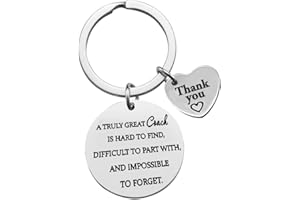 DABIHU Thank You Key Ring for Coach A Truly Great Coach is Hard to Find Keyring Appreciation Gift for Coaches Baseball Basketball Hockey Football Coach Birthday Christmas Graduation Gift for Men and Women