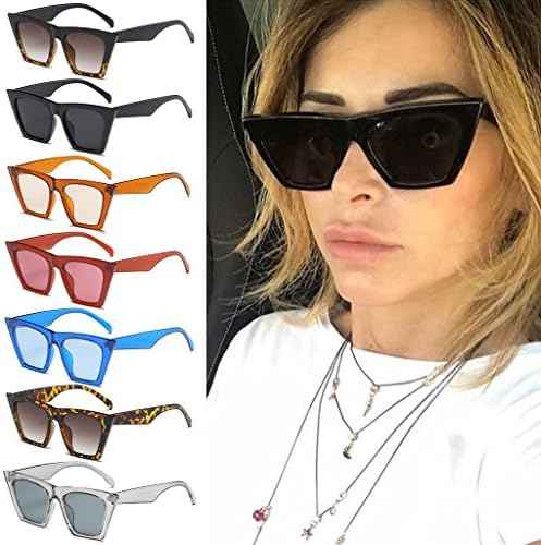 SKYlive Women UV Protection Sunglasses Oversized Cat Eye Designer Shades Eyewear (black)