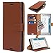 Produktbild Sony Xperia XZ Premium Hülle, Profer [Premium Leder Serie] Schutzhülle PU Leder Flip Tasche Case mit Integrierten Kartensteckplätzen und Ständer für Sony Xperia XZ Premium (Leder-Braun)
