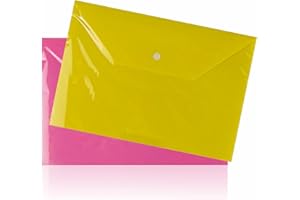 MA NASIR Document Wallets Plastic Folders With Press Stud Closure A4 Envelope Popper Wallets File Covers Ideal For Home Office School Travel Documents Storage & Organization Assorted Colors 22.6cm x 32cm (2pk)