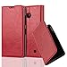 Price comparison product image Cadorabo Book Case works with Nokia Lumia 550 in APPLE RED – with Magnetic Closure, Stand Function and Card Slot – Wallet Etui Cover Pouch PU Leather Flip