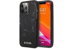 CG MOBILE iPhone 13 Pro MAX - Carcasa rígida de PC/TPU diseño de mármol Negro - Guess