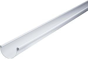 INEFA canalón de plástico semicircular 200cm NW 125, 1 pieza Canalón de lluvia blanco PVC, fácilmontaje enchufable,made in Germany INEFA