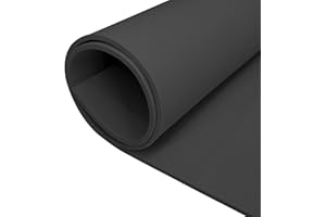 IVEOPPE Plaque de mousse Eva - Noir - 350 mm (l) x 2 mm (D) x 1,6 m (L) - Plaque de mousse en caoutchouc mousse Eva - Pour costume de cosplay, travaux manuels, projets de bricolage