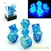 Produktbild Bescon Polygonal Würfel Spielwürfel Gemini Two-Tone Leuchten D&D Dice Set ICY ROCKS, Helle RPG - Rollenspiel Polyedrische Dice 7pcs Set d4 d6 d8 d10 d12 d20 d%, Brick Box Packaging