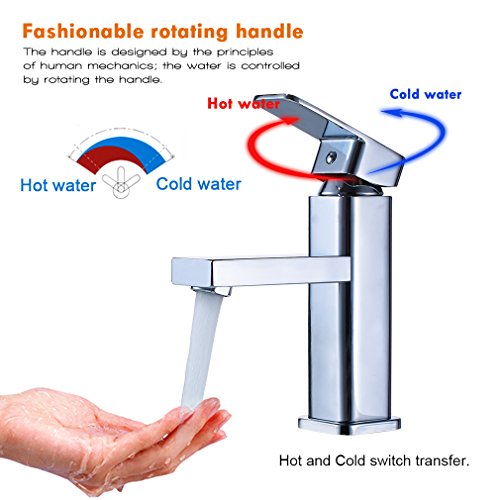 Auralum Wasserhahn Chrom Waschtischarmatur Waschtisch Spüle Armatur Mischbatterie Bad - 3