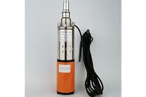 SHYLIYU Pompe sommergibili solari Pompa sommergibile per pozzo 12V DC 200W Pompa a pressione Profondità di immersione massima 40m 2300L/H per acqua domestica Irrigazione del giardino Stagni Fiumi…