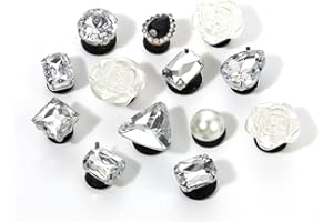 ZUWIJEQ 13 pcs Schuhanstecker Anstecke, Schuhanstecker Dekoration Schmuck Design, Bling Schuhanhänger Dekoration Schmuck Design, Schuh Charms Sliver, Kawaii Schuh Charms für Mädchen & Jungen