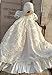 dressvip White Lace Christening Gown with Matching Bonnet for Baby (0-3months)