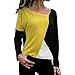 Produktbild Blusen Damen Pullover Mode Frauen Casual Patchwork Farbblock Oansatz Langarm T-Shirt Bluse Top Oberteile Pulli Sweatshirt,ABsoar