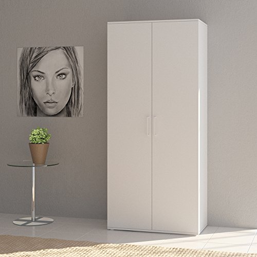 Schuhschrank TORGE 180 x 80 cm Weiß – Schuhregal Schrank Schuhständer Stiefelschrank Schuhablage - 2
