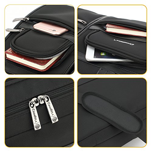 Laptop Aktentasche, CoolBell 17,3 Zoll schützend Messenger Bag Nylon Schultertasche Multifunktional Henkeltasche Laptop / Ultrabook / Tablet / Macbook / Dell / HP / Männer / Frauen / Geschäft (Schwarz) - 7