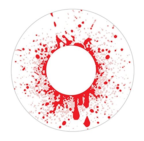 Preisvergleich Produktbild 1 Paar farbige Crazy Fun Kontaktlinsen Motiv Bloodshot zu Karneval und Halloween mit Kontaktlinsenbehälter