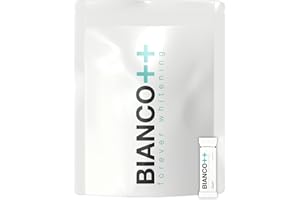 Bianco++ Dentifricio in Polvere Sbiancante Professionale - Integratore Alimentare Naturale per Pulizia Denti e Gengive - 1 pacchetto 30 bustine - Creato e Testato da Dentisti