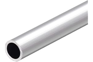 sourcing map 6063 Aluminio Redondo Tubo, 300 mm de Largo, 18 mm de Diámetro Exterior, 15 mm de Diámetro Interior, Tubo Recto de Aluminio sin Costura