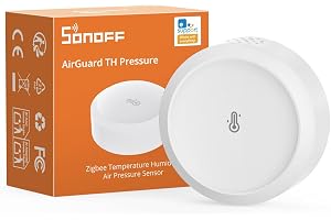 SONOFF SNZB-02M AirGuard TH Pressure Zigbee Temperatur Fuktighet Sensor | Zigbee Smart Termometer Hygrometer Barometer med Appvarningar, Fjärrövervakning för Växthus och Vinkällare
