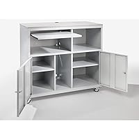Computerschrank | Fahrbar | HxBxT 1184 x 1180 x 590 mm | Lichtgrau | QUIPO - Computerschränke computer cabinets
