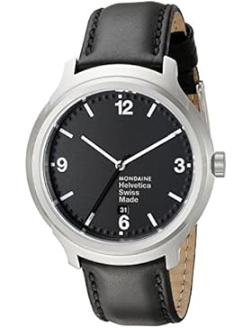 Mondaine Herren-Armbanduhr XL Helvetica No1 Bold Analog Quarz Leder MH1.B1220.LB