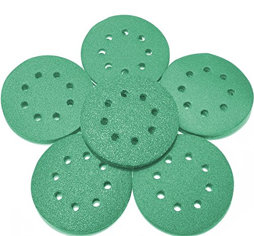 125 mm green Exzenter Schleifscheiben Sortiment SET 25 Scheiben P2000 P1500 P1200 P1000 P800 , 8 Loch Klett Schleifpapier