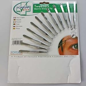 Fortuna Tweezers Value Display, Slanted & Straight, 24 Items - Image 2