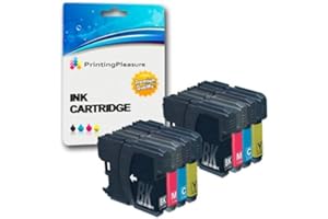 Printing Pleasure 8 (2 zestawy) LC1100 LC980 wkłady atramentowe kompatybilne z Brother DCP-145C 165C 195C 197C 375CW 385C 585CW 6690CW MFC-250C 290C 490CW 5895CW 6490CW 90 CW J615 W - wysoka pojemność