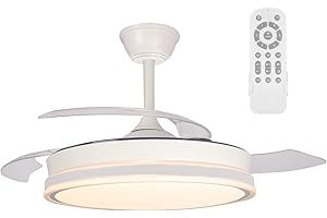 wonderlamp - Ventilador LED aspas plegables Surpino Blanco 45W con Memoria de encendido y Mando a distancia CCT Regulable