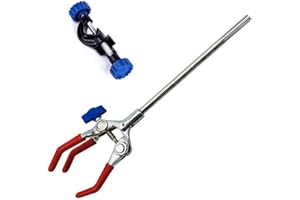 Hopbucan Labor Klemme 3 Zinken Finger Einstellung Backe mit Wissenschaftlicher VerläNgerung Einstellbarer Schwarzer Labor StäNder Clip