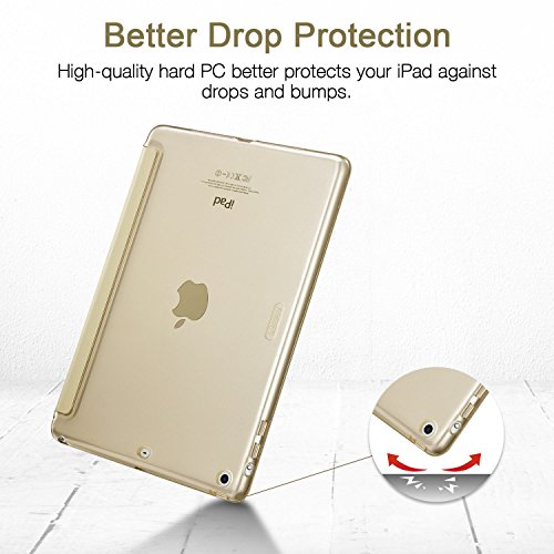 iPad Air Hülle, ESR® Yippee Series Auto aufwachen / Schlaf Funktion Wickelfalz Ledertasche mit Lichtdurchlässig Rückseite Abdeckung Leichtgewicht Schutzhülle für iPad Air / iPad 5 (Champagner Gold) - 9