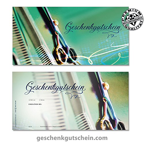 100 Stk. Geschenkgutscheine „DIN lang“ + 100 Stk. Kuverts für Friseure, Coiffeure, Haarstudios, Hairstylisten K9286 - 2